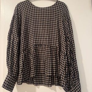 Madewell Peplum Gingham Top